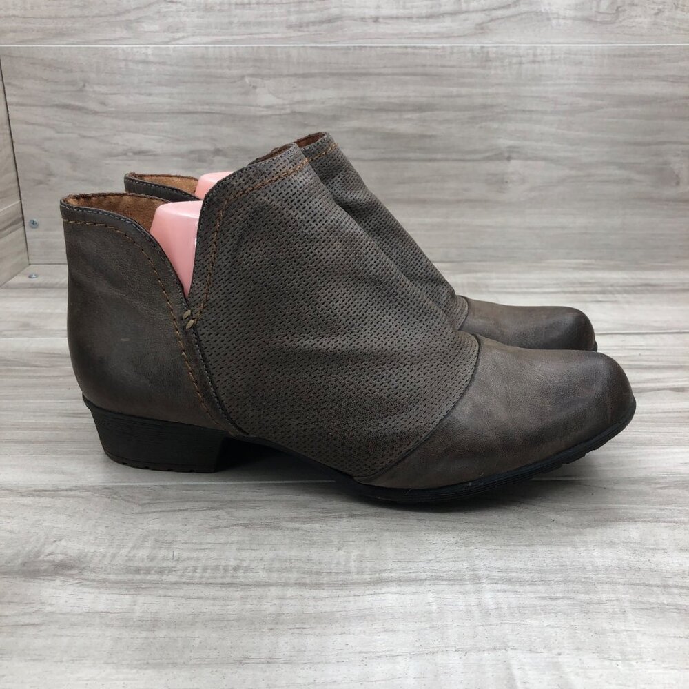 Cobb Hill Ankle Boots Womens 10 Gratasha Brown Leather Zip Booties